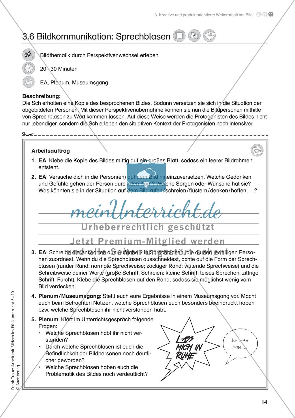 Arbeit mit Bildern im Ethikunterricht: Kreative Weiterarbeit am Bild Preview 16