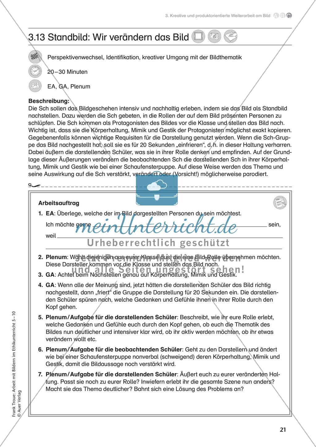 Arbeit mit Bildern im Ethikunterricht: Kreative Weiterarbeit am Bild Preview 23