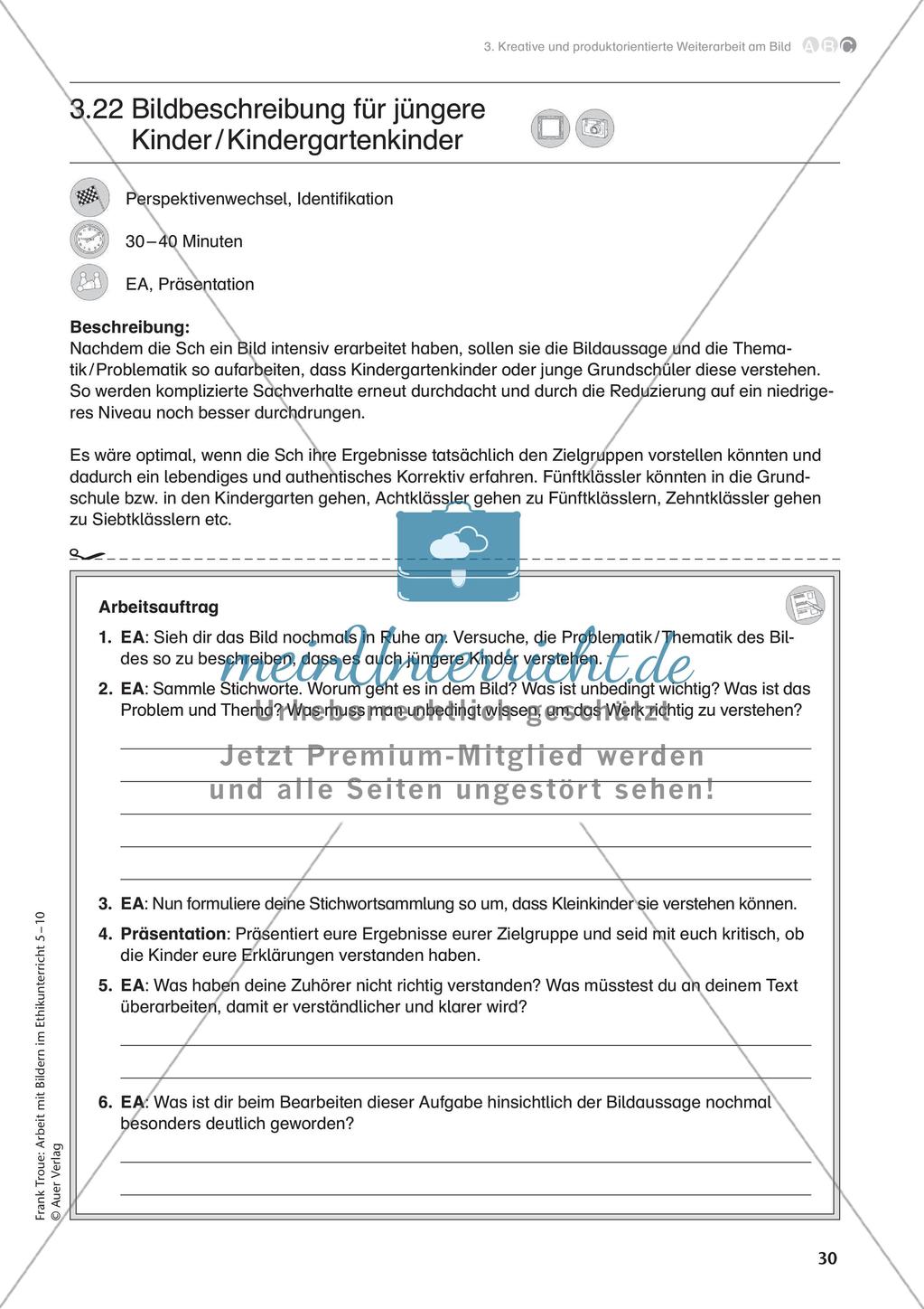 Arbeit mit Bildern im Ethikunterricht: Kreative Weiterarbeit am Bild Preview 32