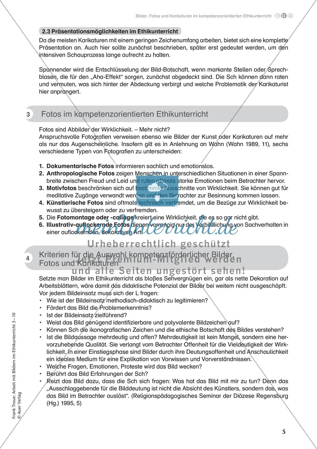 Arbeit mit Bildern im Ethikunterricht: Kreative Weiterarbeit am Bild Preview 7