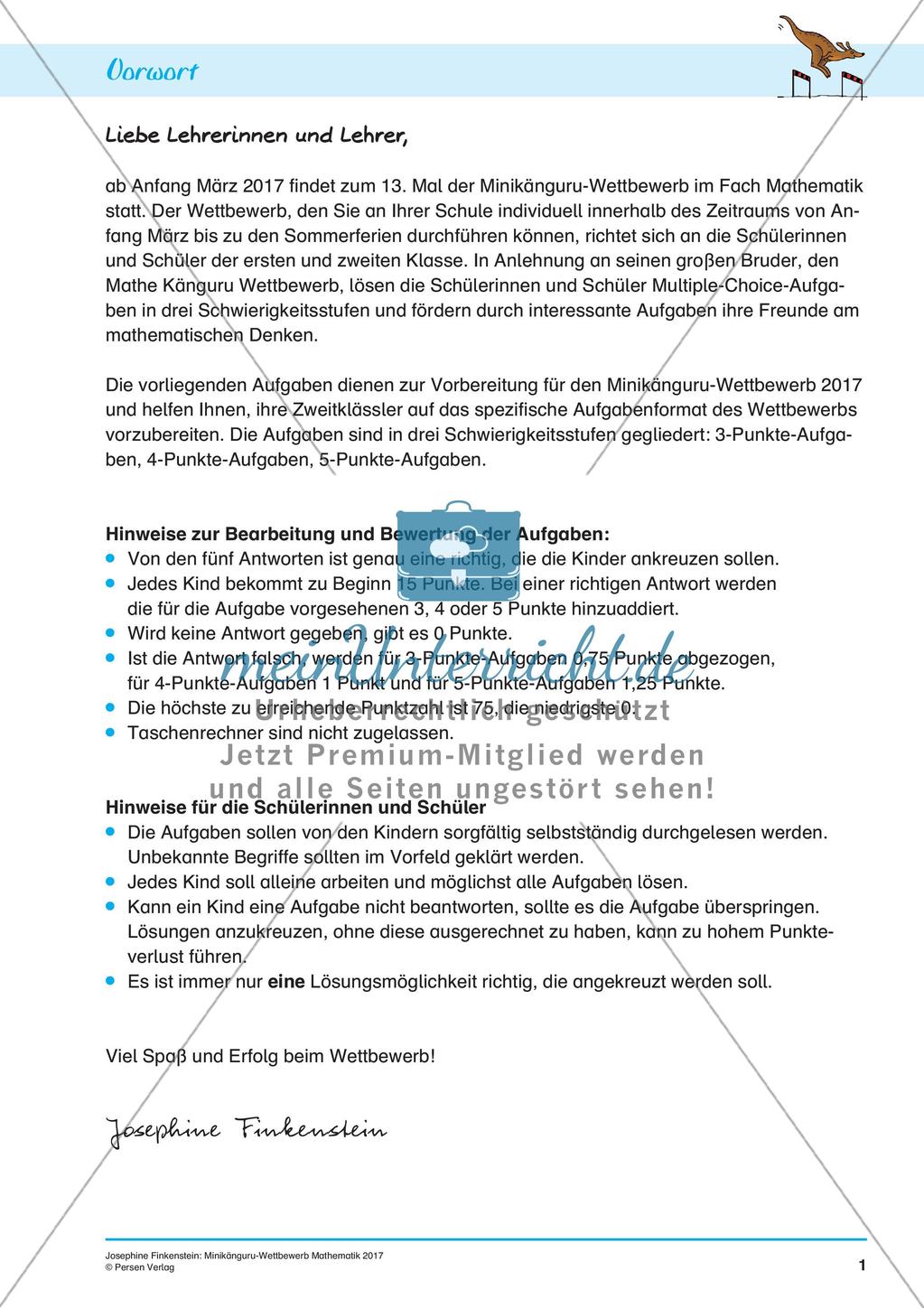 Minikänguru-Wettbewerb Mathematik 2017 Preview 3