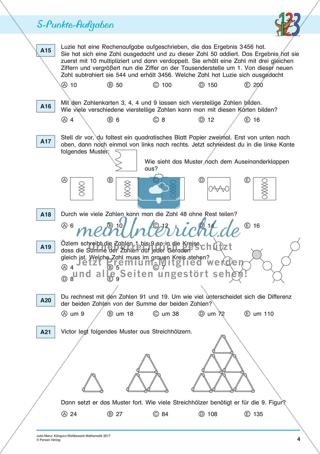Känguru-Wettbewerb Mathematik 2017 Preview 6