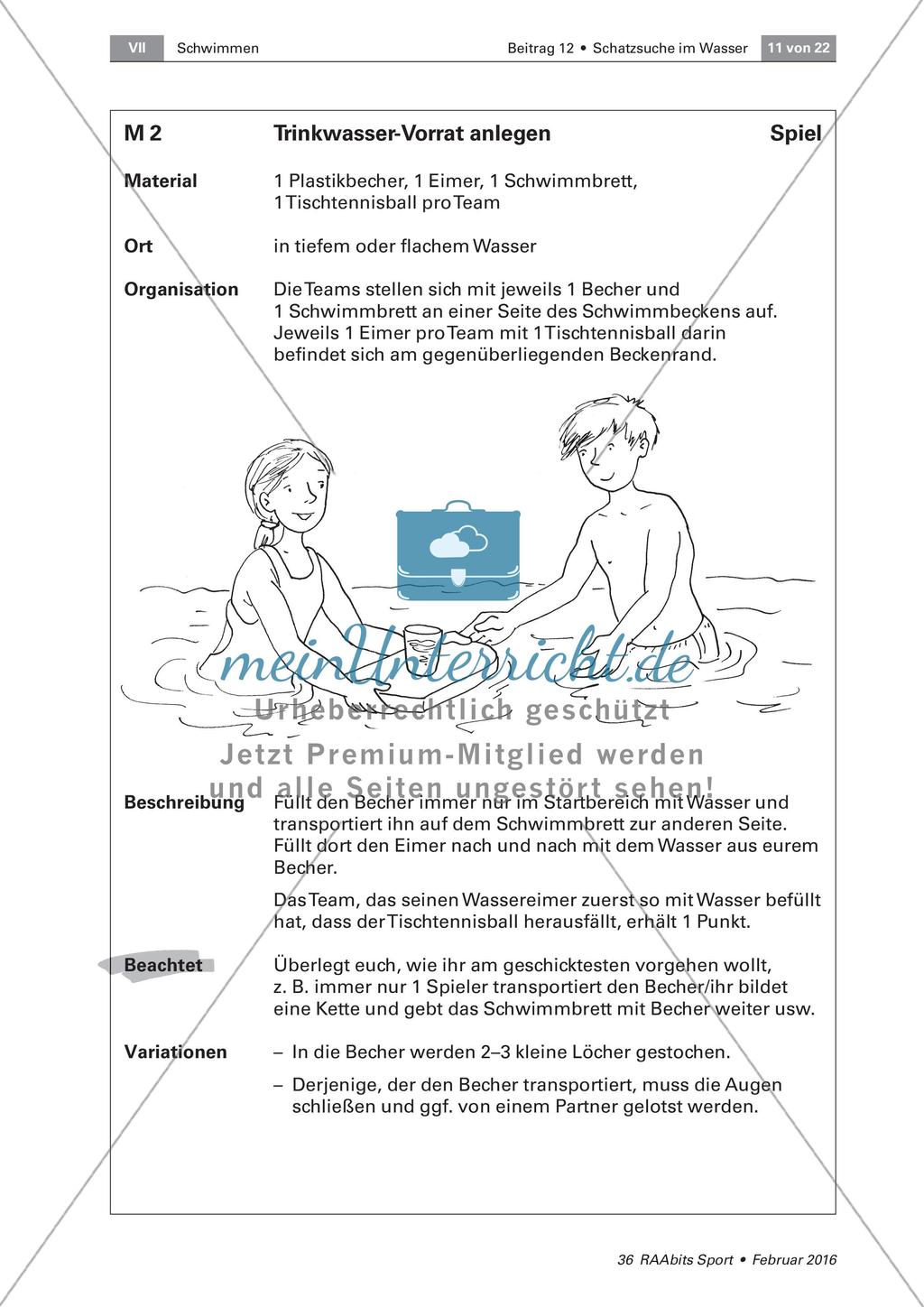 Fortbewegung im Wasser, Sprung ins Wasser Preview 2