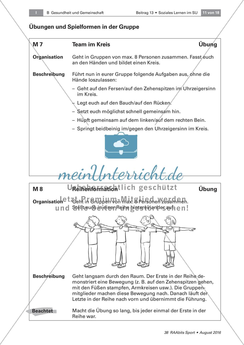 Spiele in Gruppenform zur Schulung sozialen Lernens Preview 1