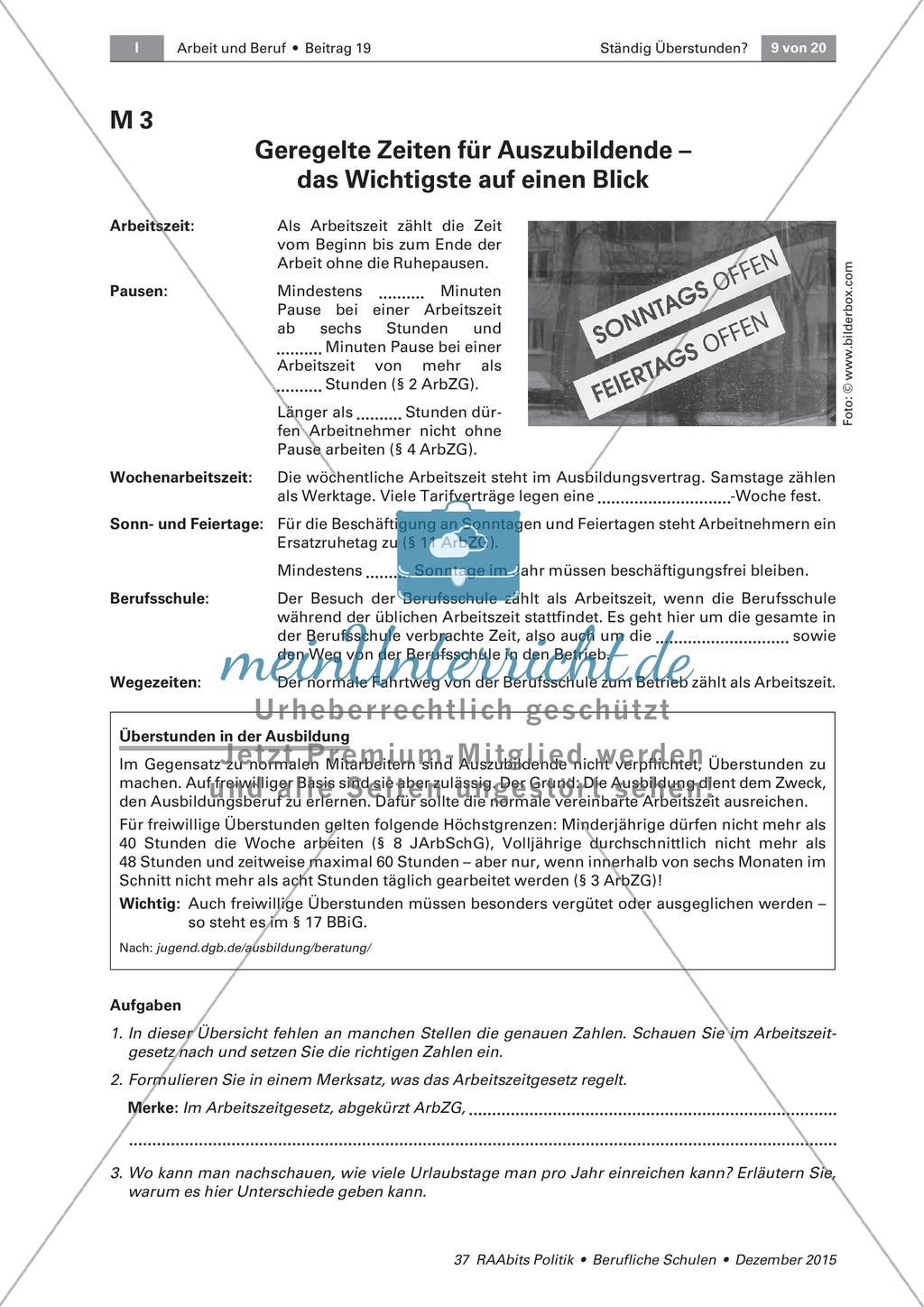 Gesetzliche Regelungen für Arbeitszeiten Preview 5