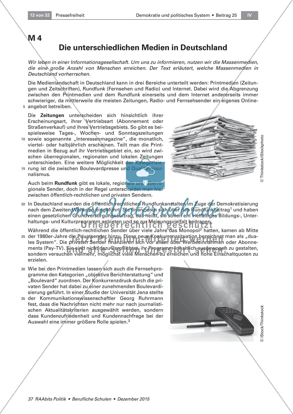 Die Funktion der Medien in der Demokratie Preview 1