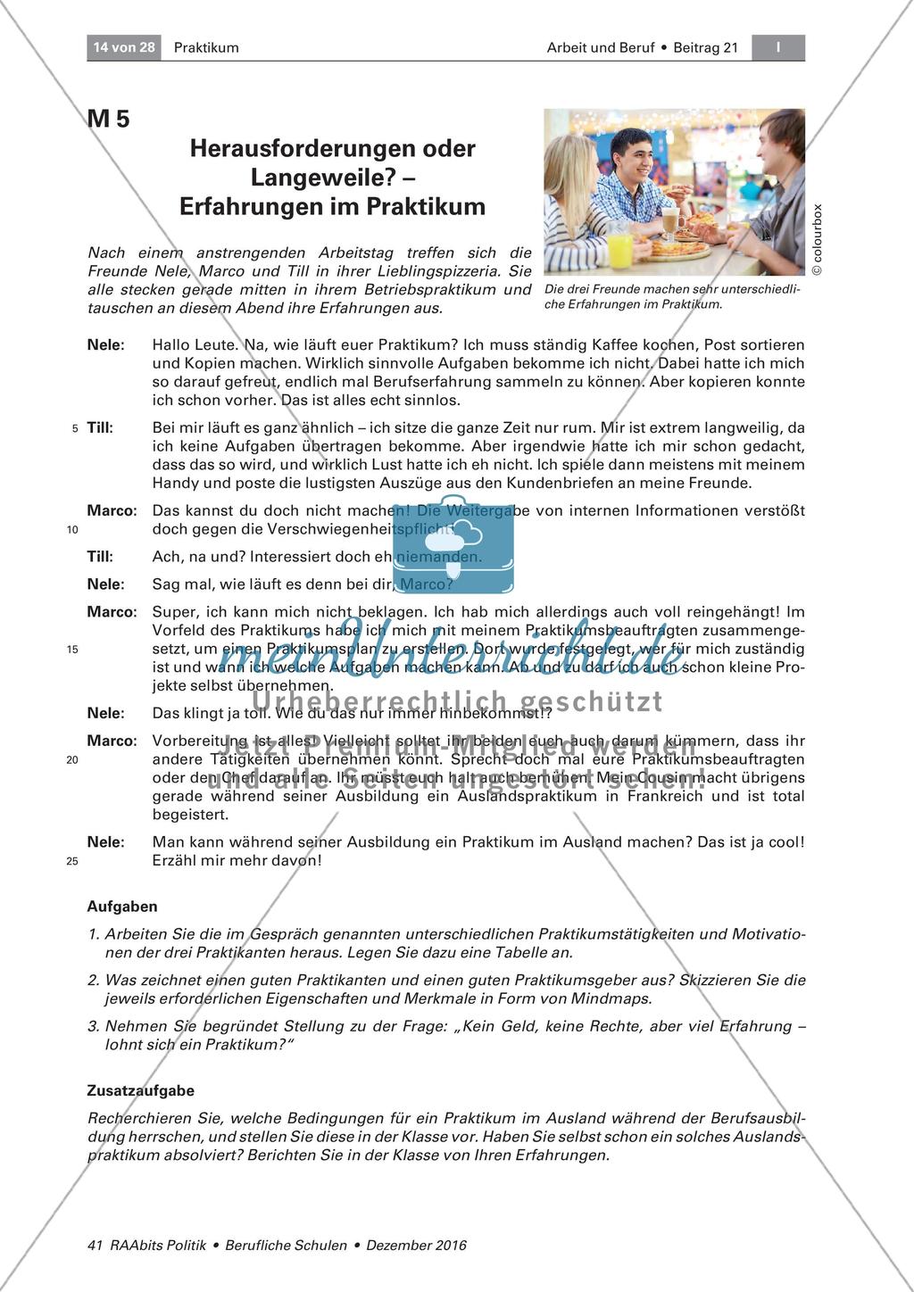 Während des Praktikums Preview 1