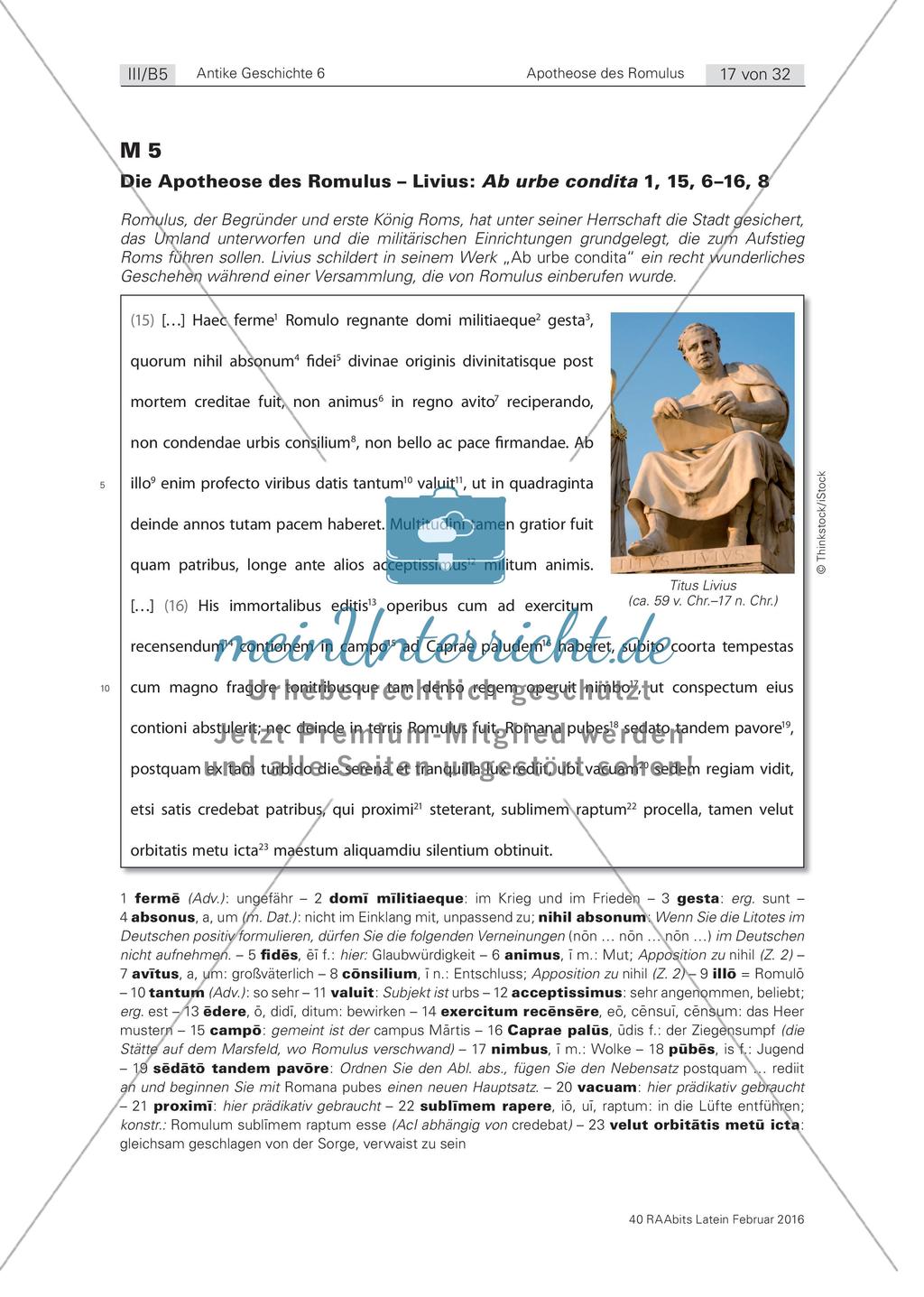 Die Apotheose des Romulus: Aufgaben Preview 10