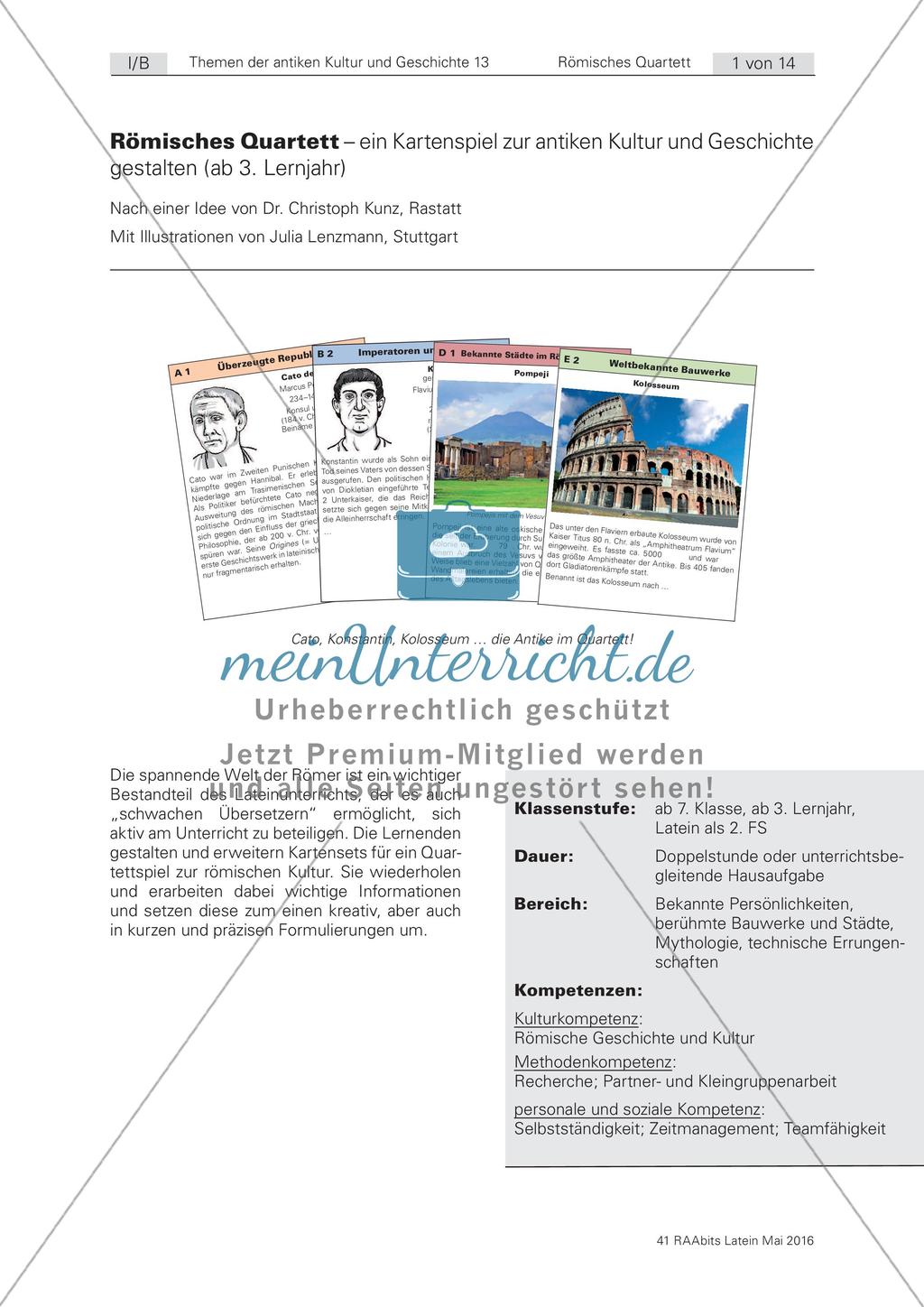 Römisches Quartett zur antiken Kultur und Geschichte Preview 1