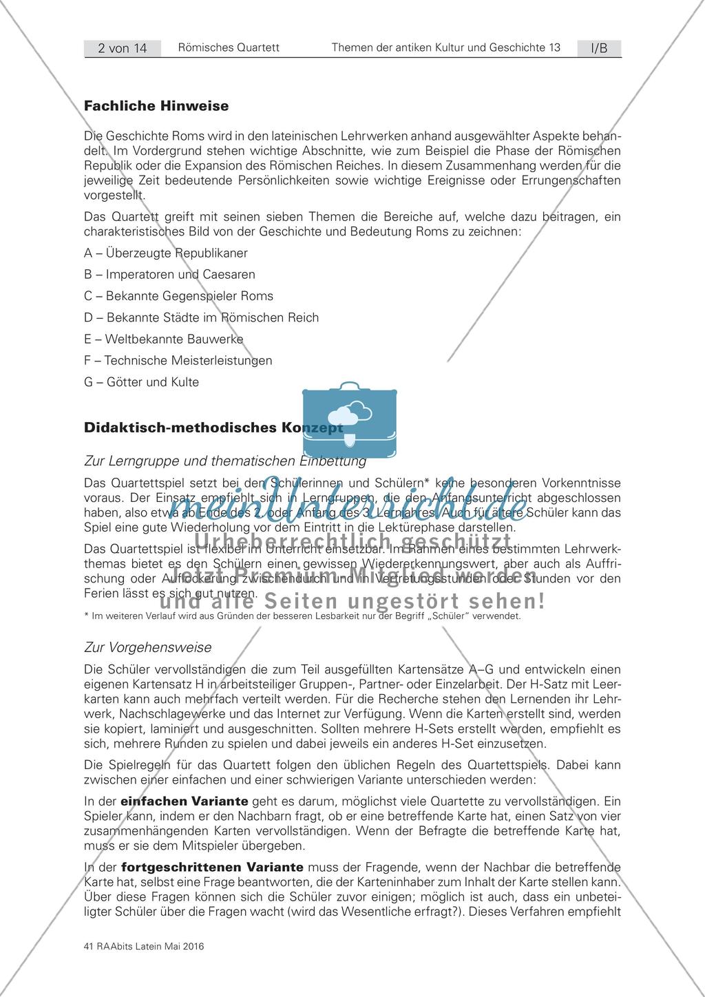 Römisches Quartett zur antiken Kultur und Geschichte Preview 2
