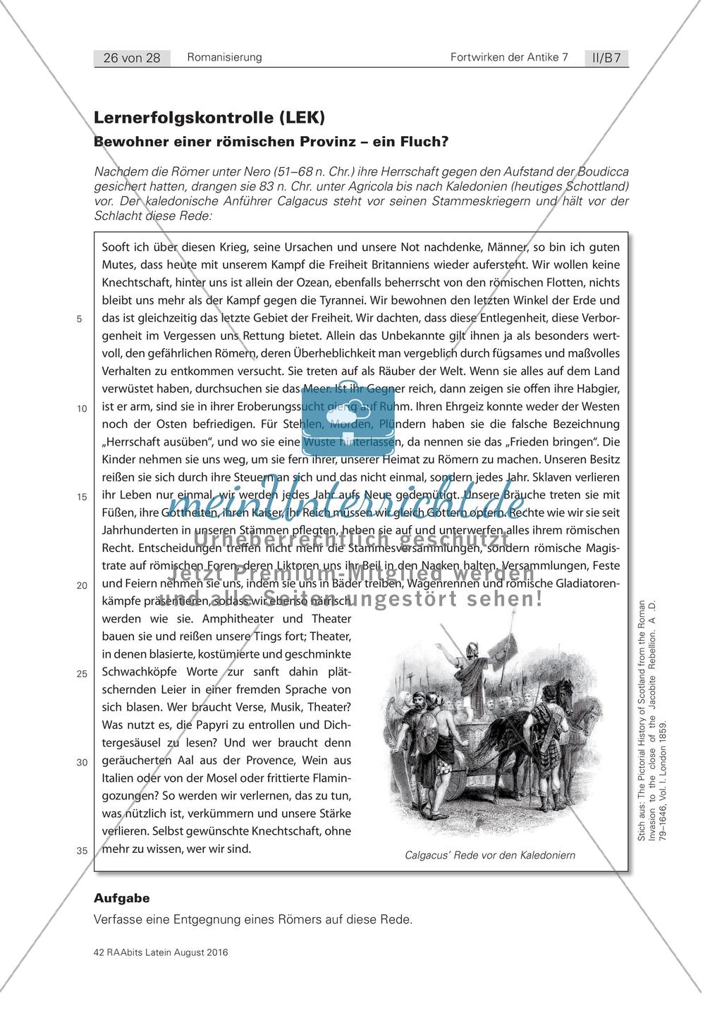 Lernerfolgskontrolle: Bewohner einer römischen Provinz Preview 1