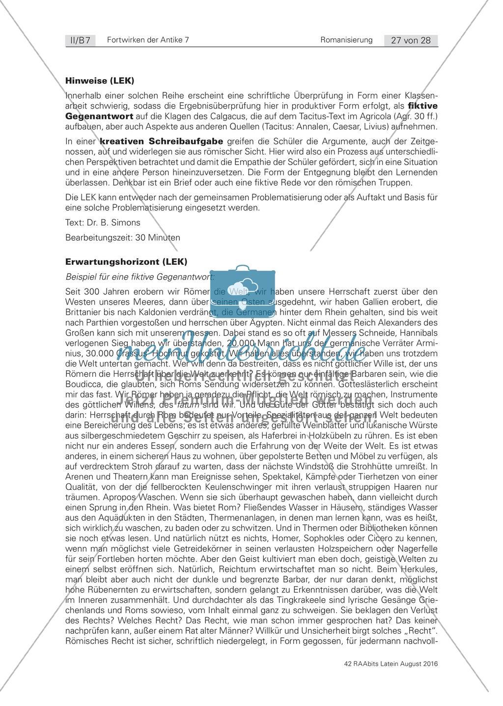 Lernerfolgskontrolle: Bewohner einer römischen Provinz Preview 2
