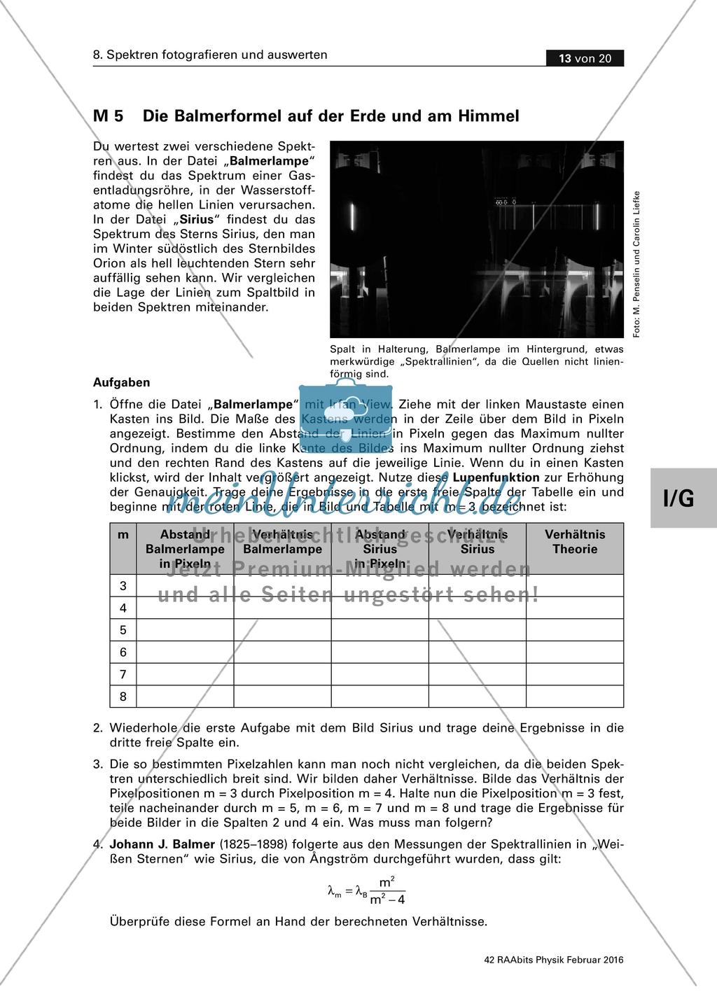 Fotografie und Auswertung von Spektren Preview 13