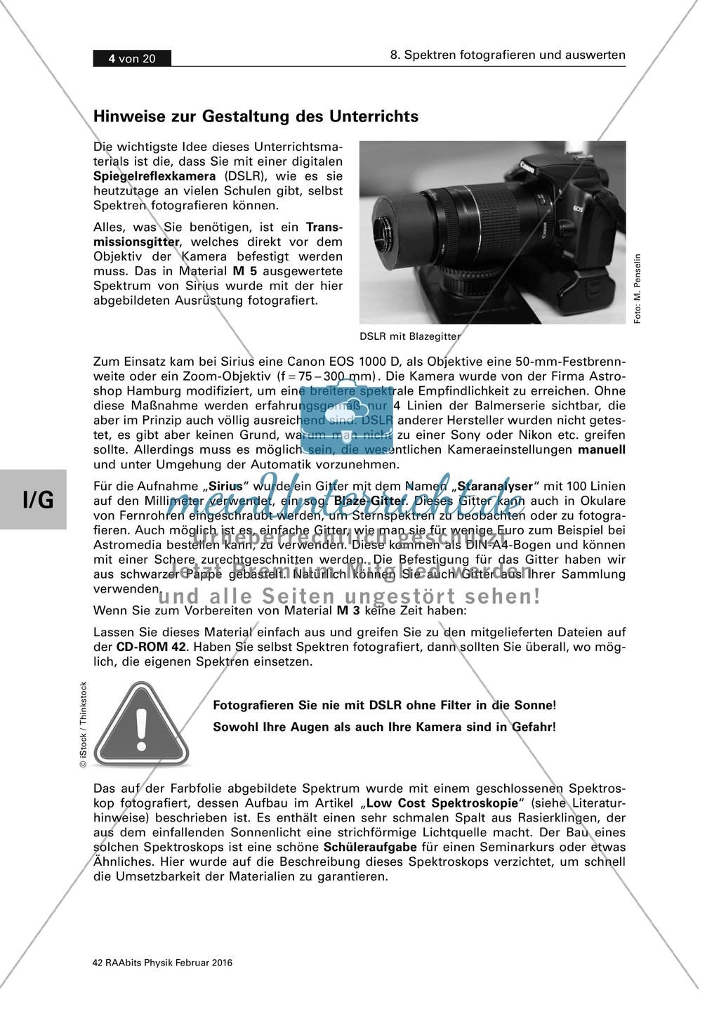 Fotografie und Auswertung von Spektren Preview 4