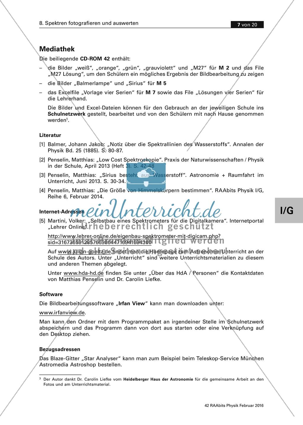 Fotografie und Auswertung von Spektren Preview 7