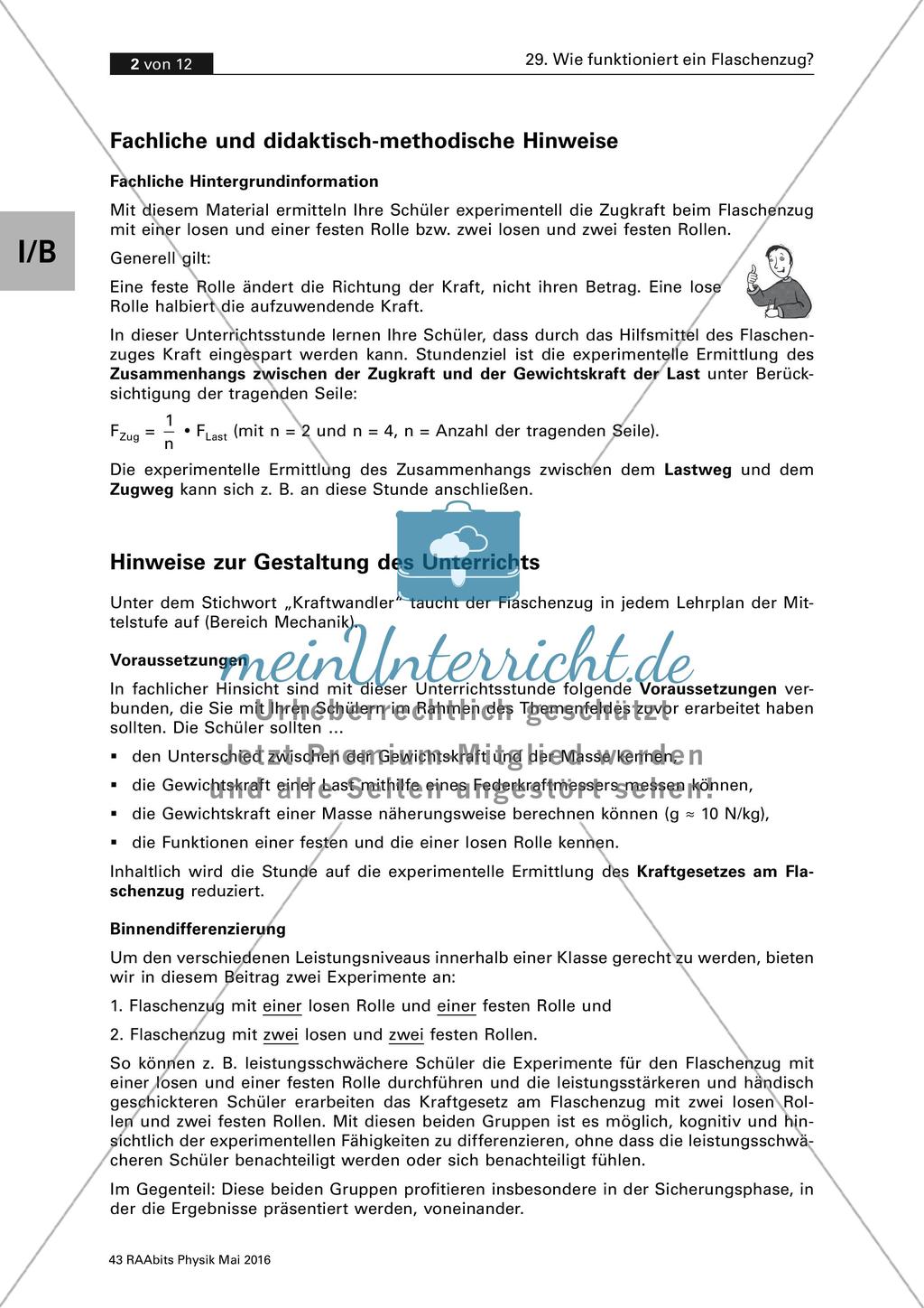Funktionsweise eines Flaschenzugs: Eine experimentelle Untersuchung Preview 2