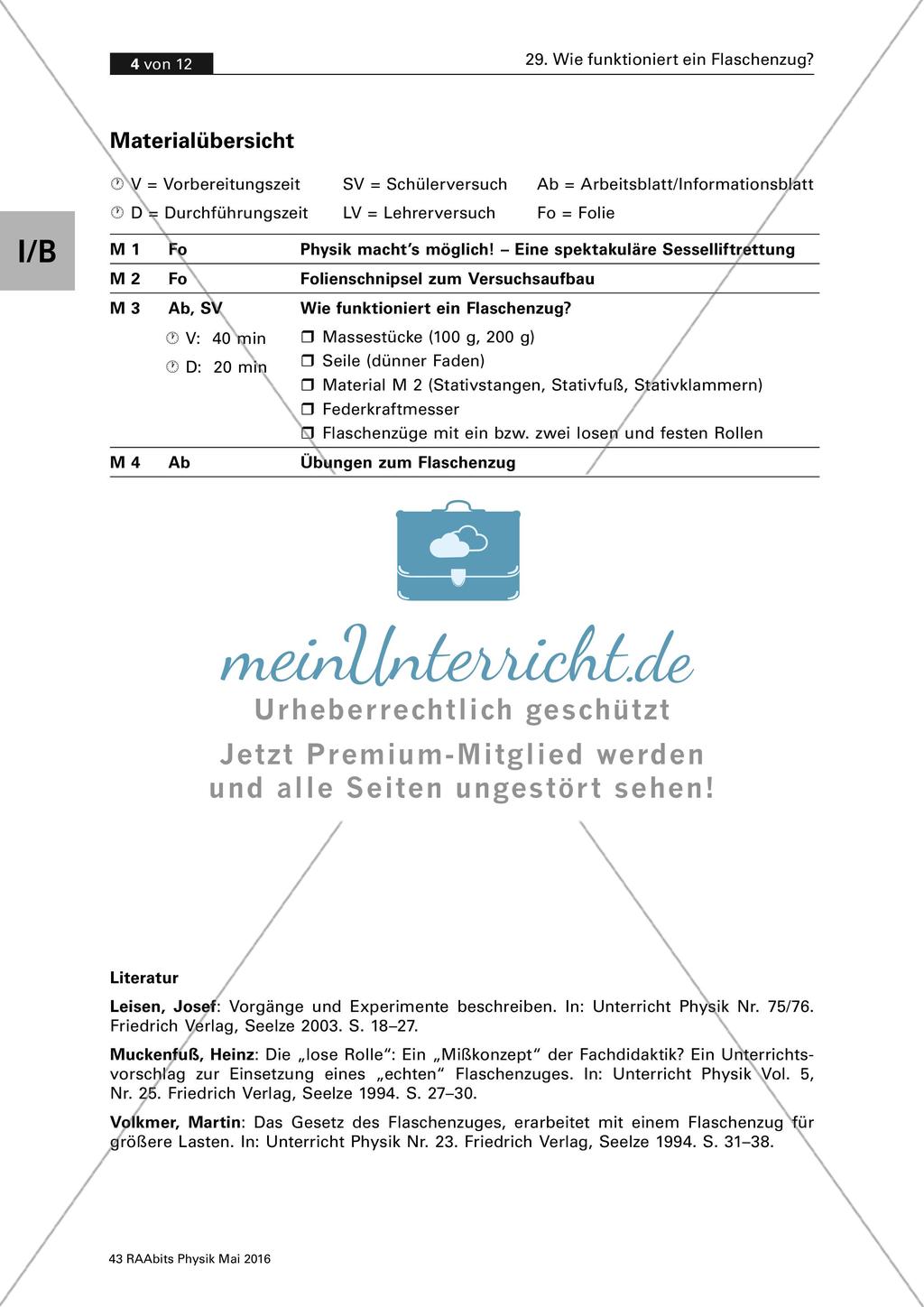 Funktionsweise eines Flaschenzugs: Eine experimentelle Untersuchung Preview 4