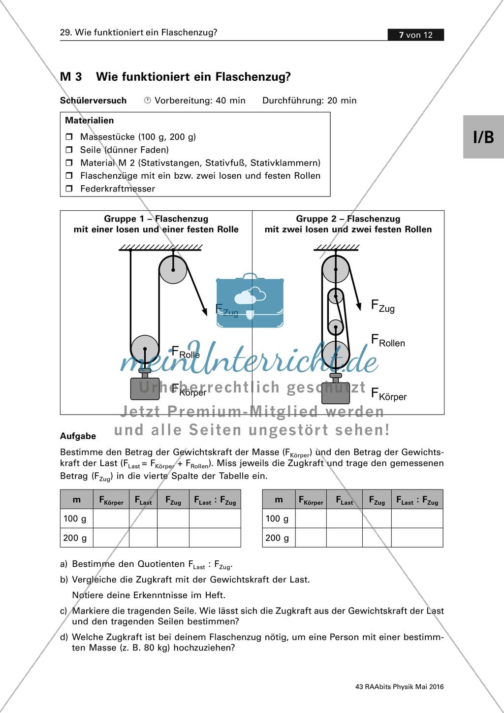 Funktionsweise eines Flaschenzugs: Eine experimentelle Untersuchung Preview 7