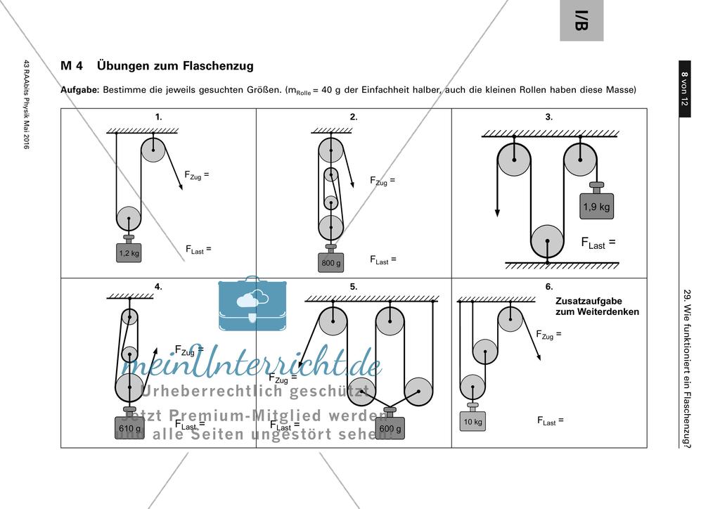 Funktionsweise eines Flaschenzugs: Eine experimentelle Untersuchung Preview 8