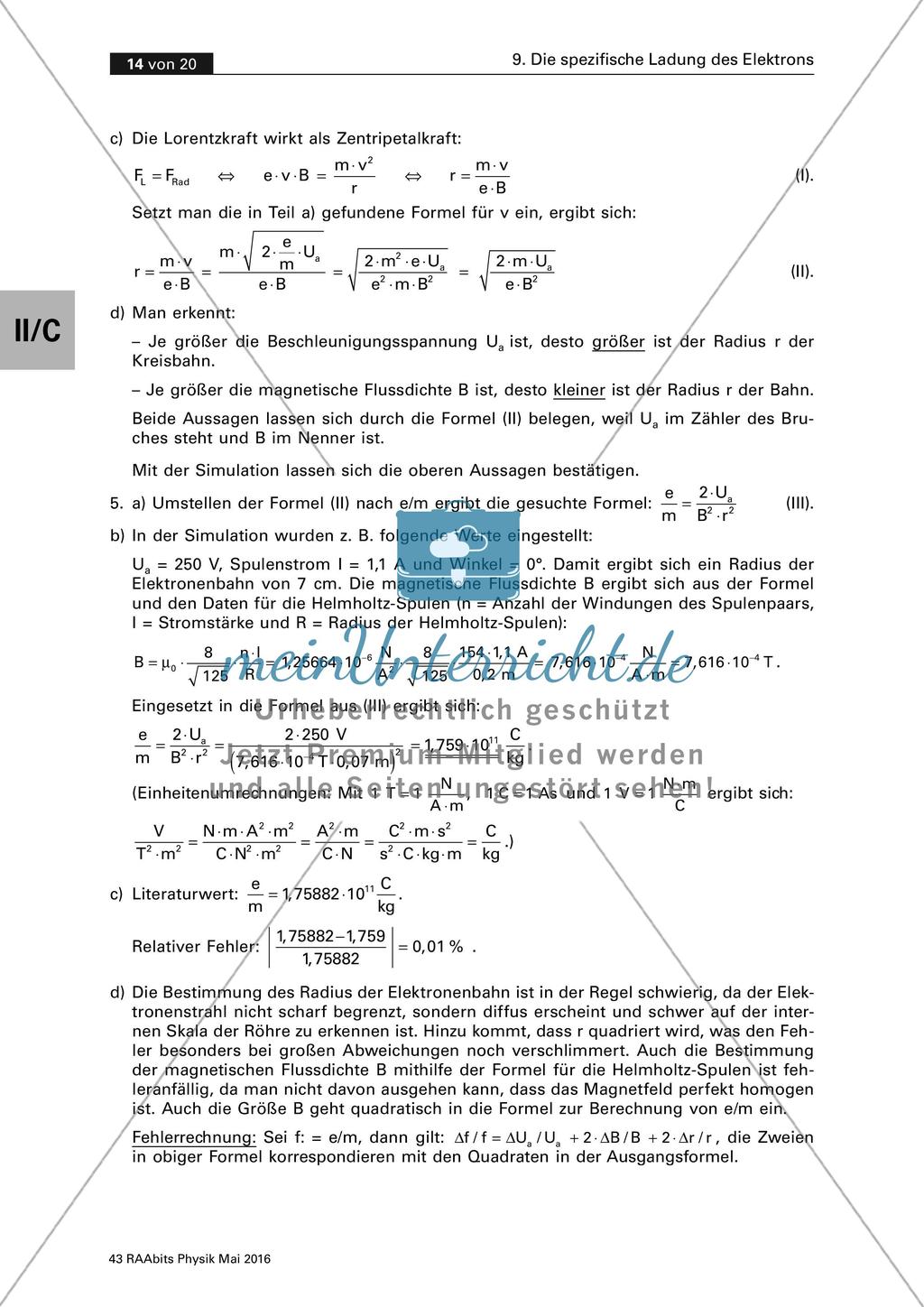 Die spezifische Ladung des Elektrons Preview 14