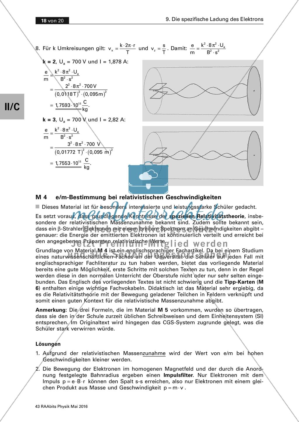 Die spezifische Ladung des Elektrons Preview 18