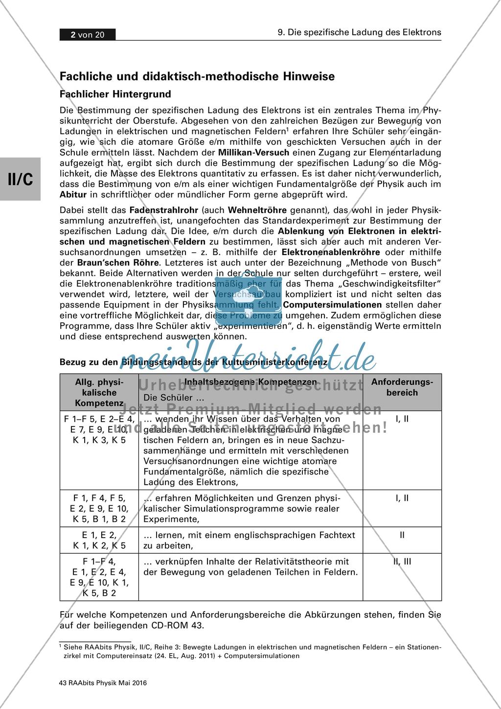 Die spezifische Ladung des Elektrons Preview 2