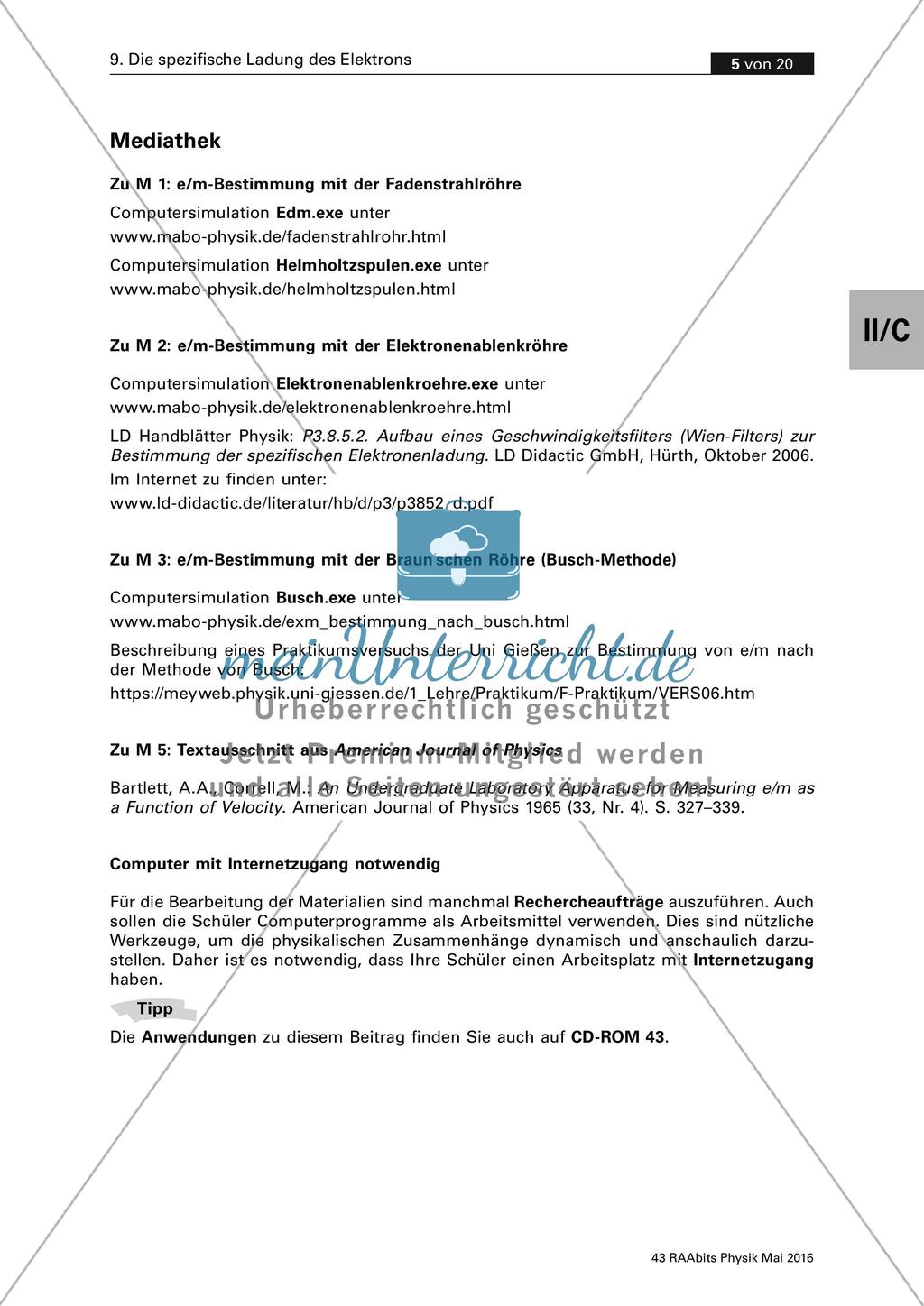 Die spezifische Ladung des Elektrons Preview 5
