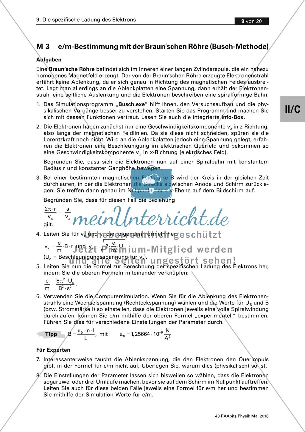 Die spezifische Ladung des Elektrons Preview 9
