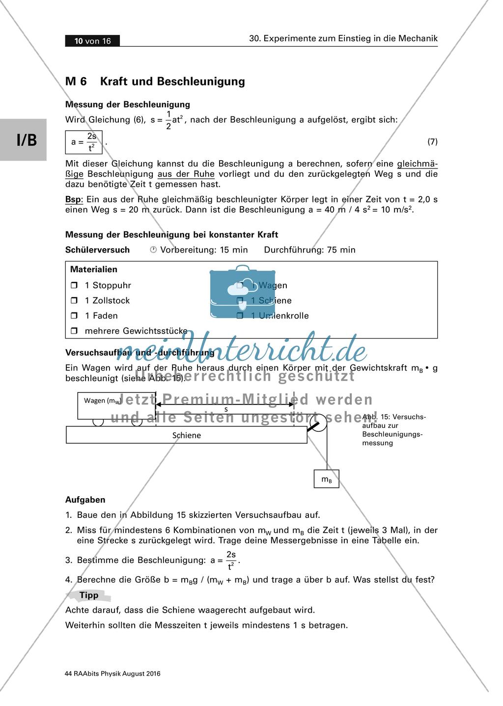 Kraft, Beschleunigung und dynamisches Grundgesetz Preview 3