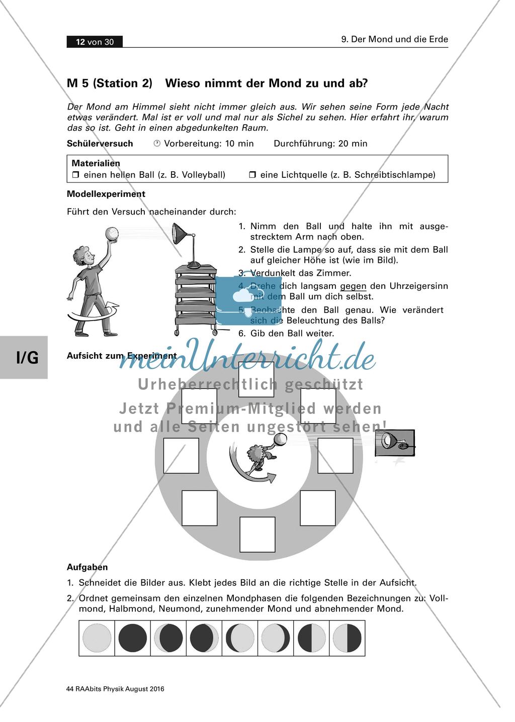 Der Mond und die Erde - Stationenarbeit Preview 3
