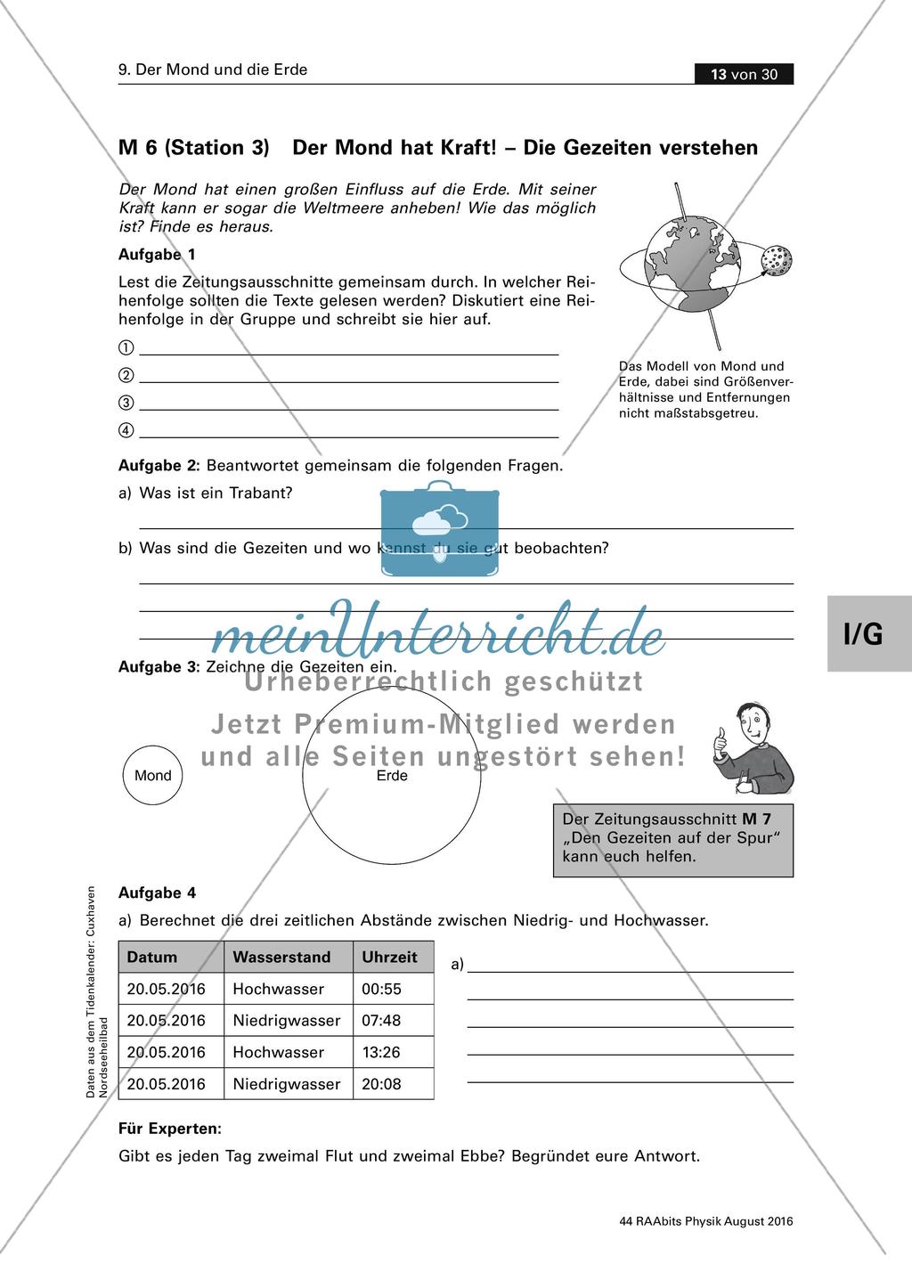 Der Mond und die Erde - Stationenarbeit Preview 4