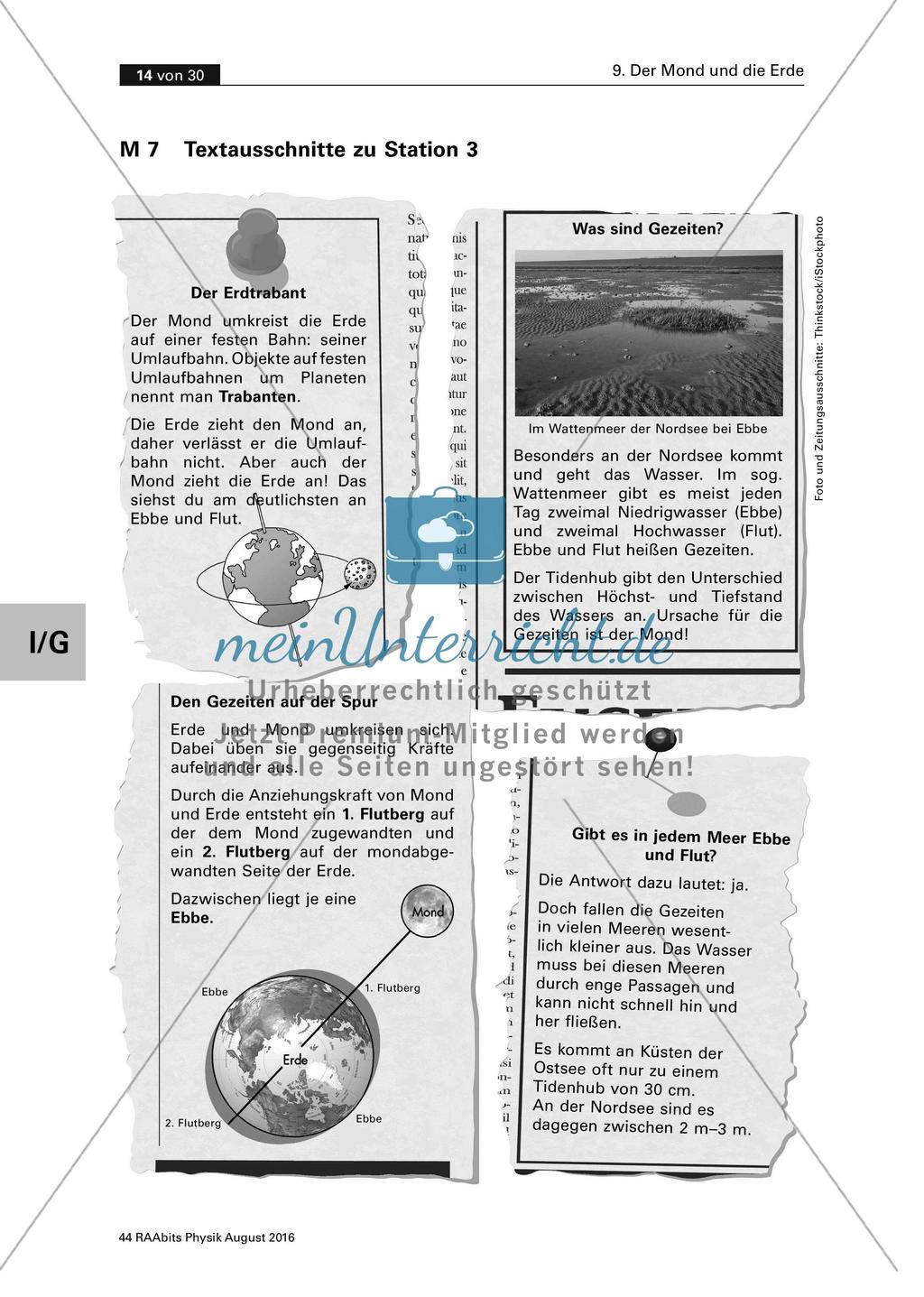 Der Mond und die Erde - Stationenarbeit Preview 5
