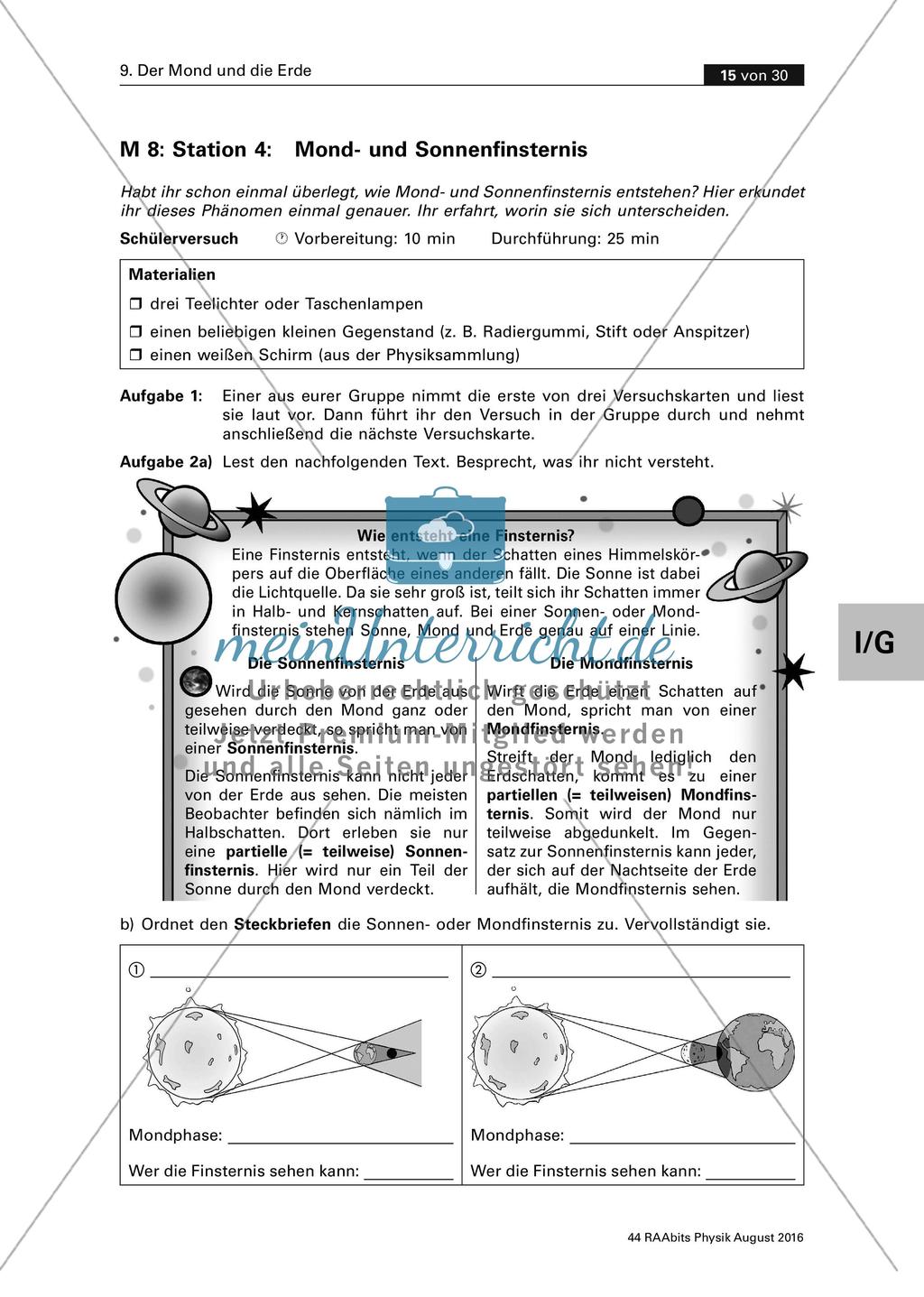 Der Mond und die Erde - Stationenarbeit Preview 6