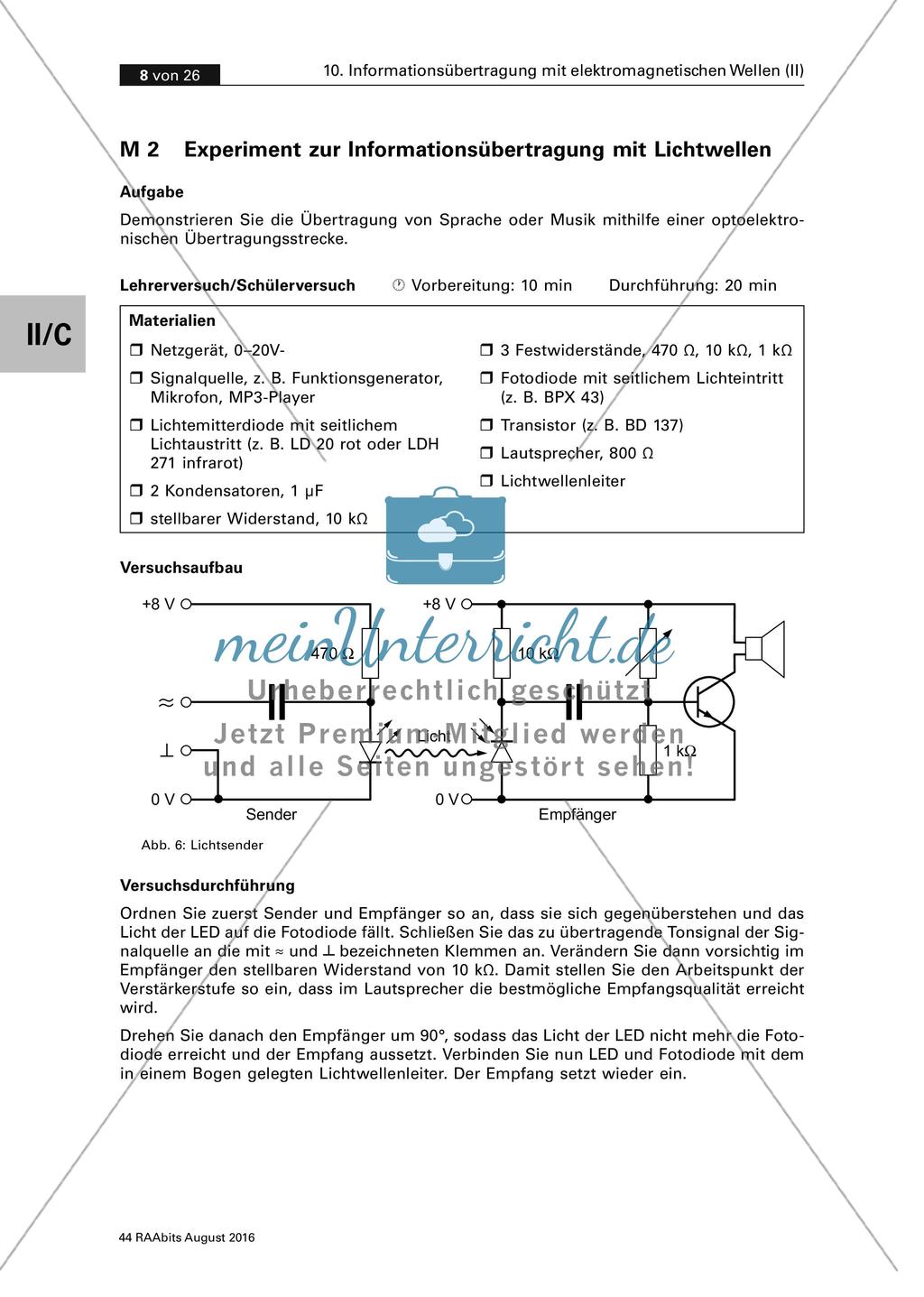 Experiment zur Informationsübertragung mit Lichtwellen Preview 1