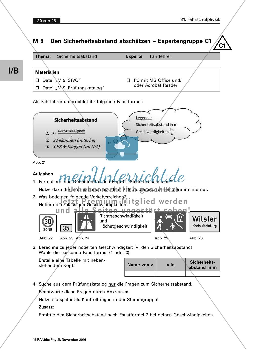 Gruppenpuzzle Fahrschulphysik Preview 9