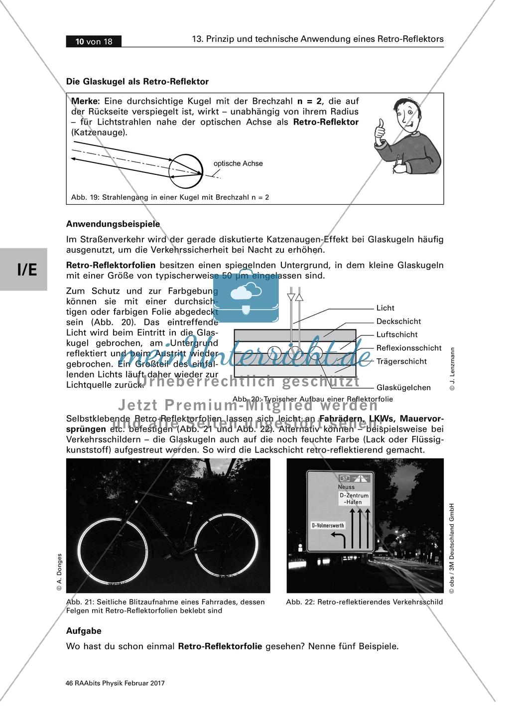 Wie funktioniert ein Katzenauge? - Prinzip und technische Anwendung eines Retro-Reflektors Preview 10