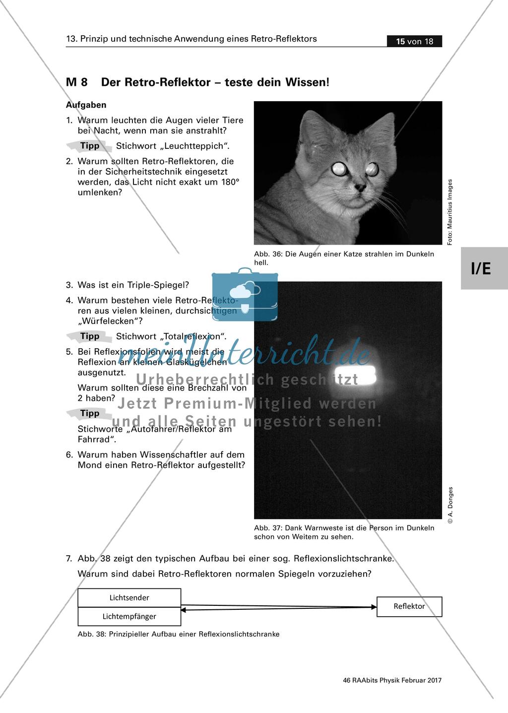 Wie funktioniert ein Katzenauge? - Prinzip und technische Anwendung eines Retro-Reflektors Preview 15