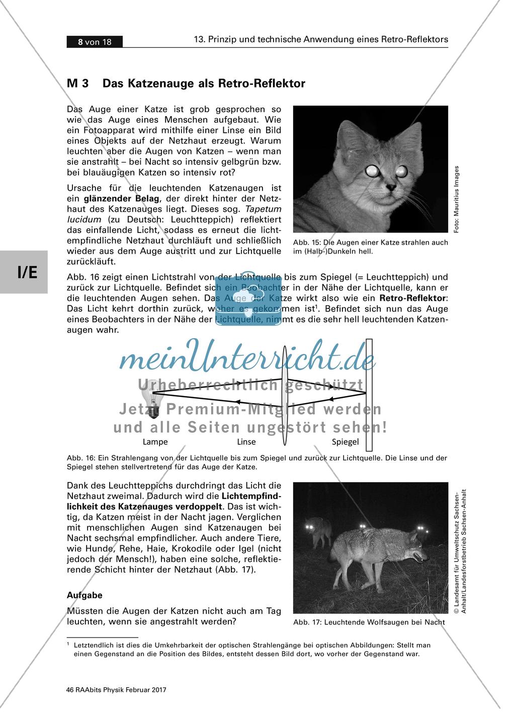 Wie funktioniert ein Katzenauge? - Prinzip und technische Anwendung eines Retro-Reflektors Preview 8