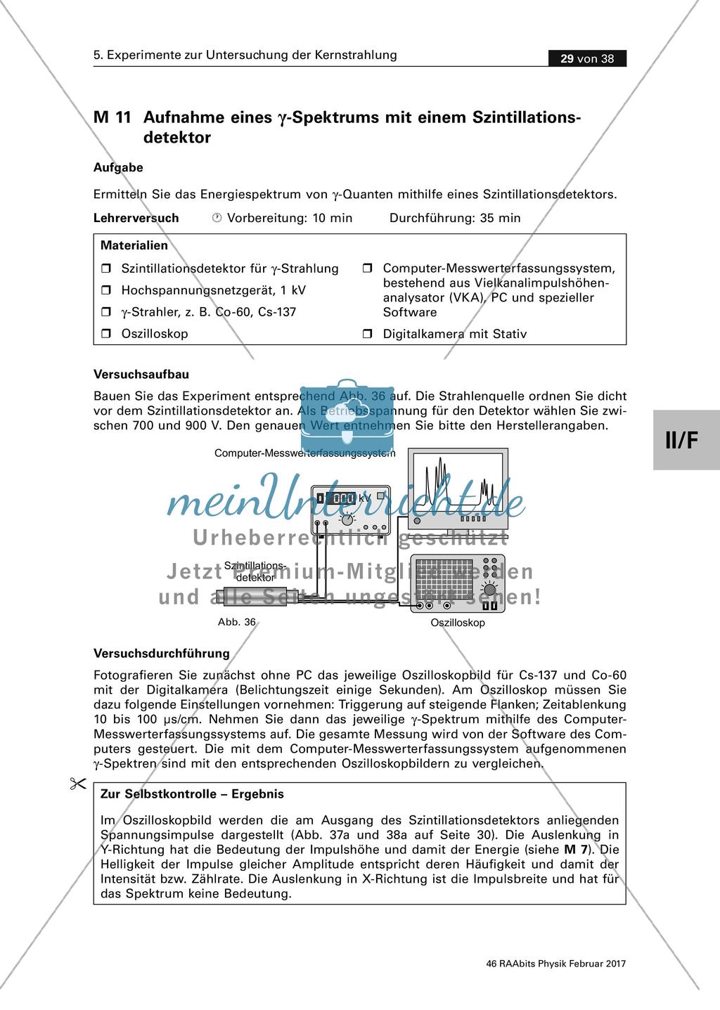 Aufnahme eines Gamma-Spektrums mit einem Szintillationsdetektor (Experiment) Preview 1