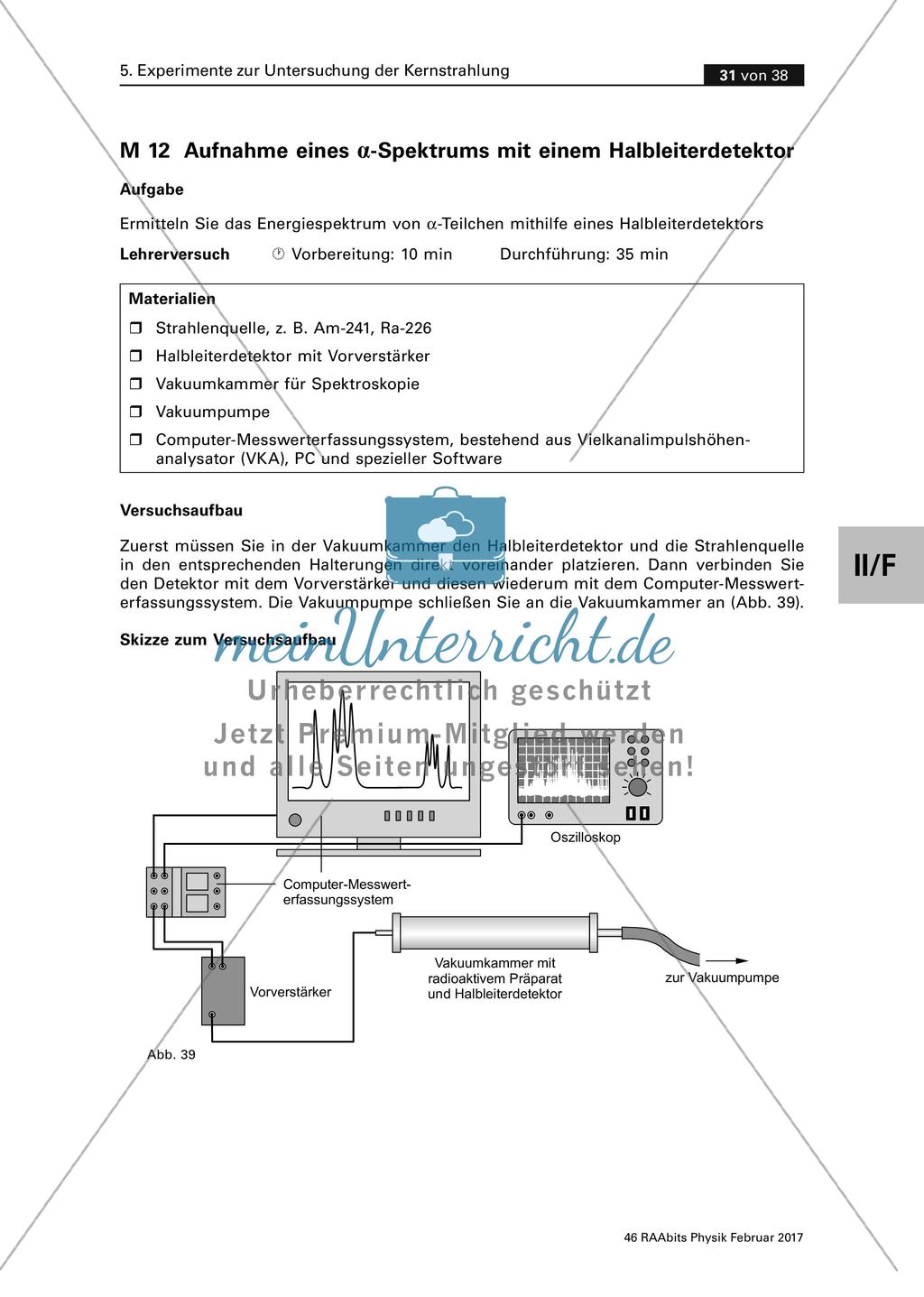 Aufnahme eines Alpha-Spektrums mit einem Halbleiterdetektor (Experiment) Preview 1