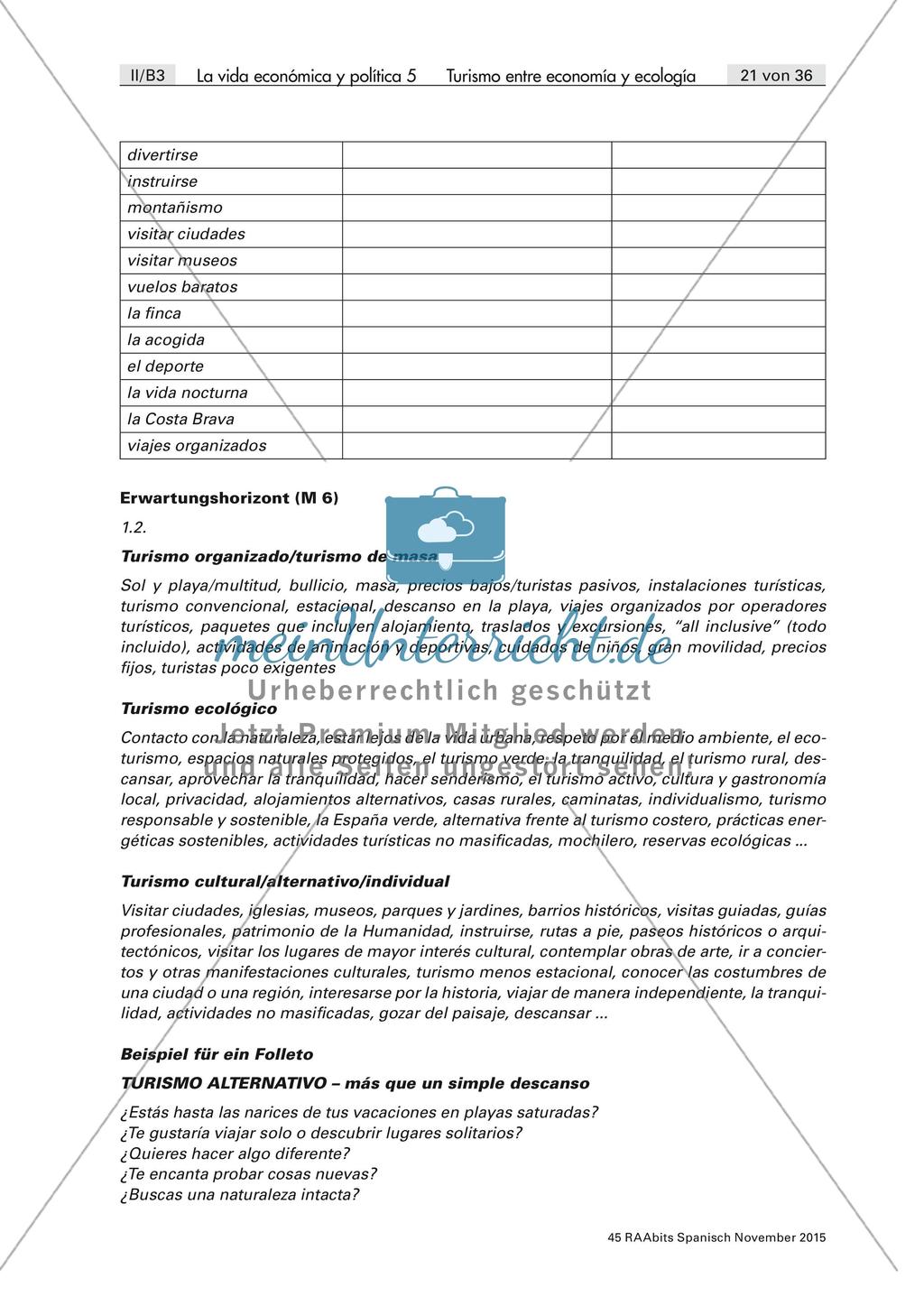 El turismo en España: Aufbau eines Themenwortschatzes Preview 5