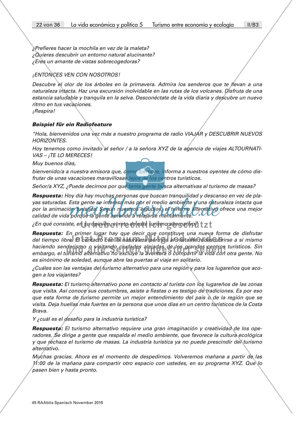 El turismo en España: Aufbau eines Themenwortschatzes Preview 6