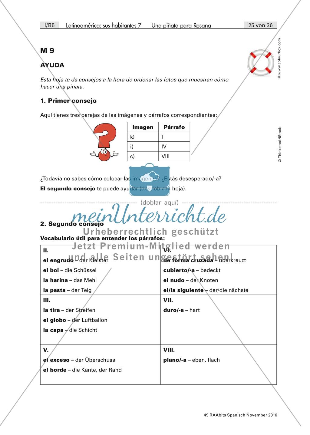 Leseverstehen: fabricación de una pinata Preview 6