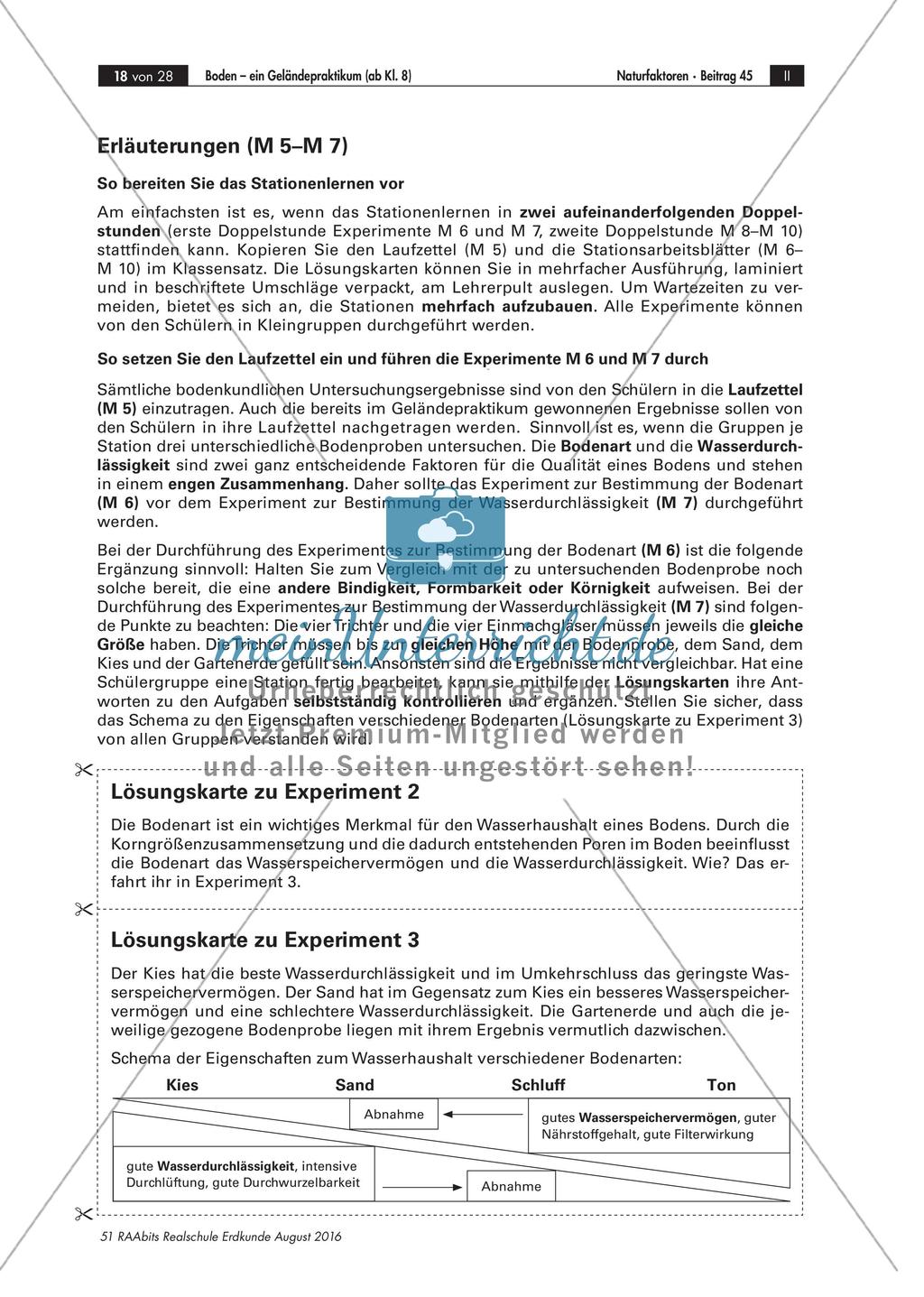 Experimente zum Thema Boden: Geländepraktikum Preview 10
