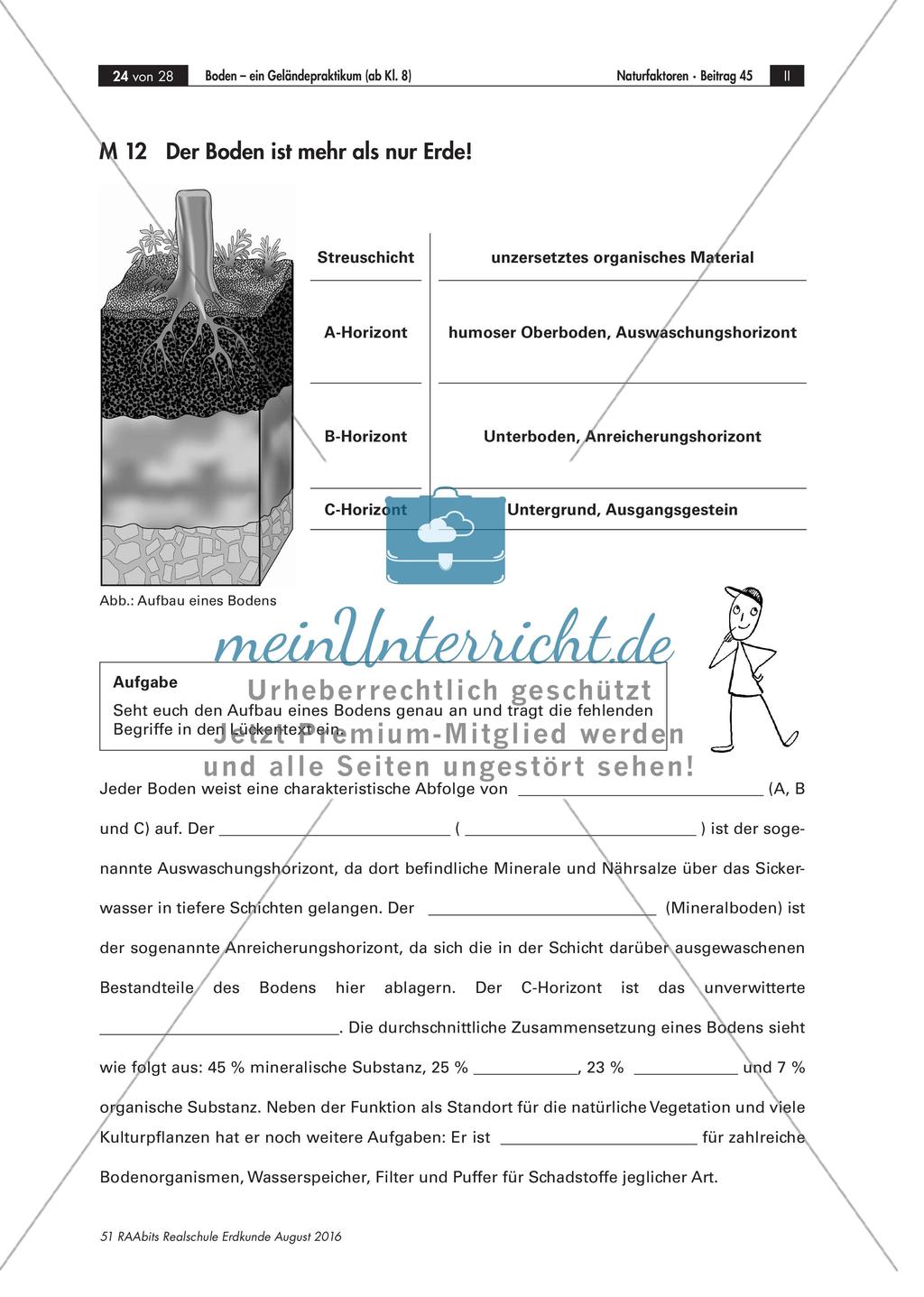 Experimente zum Thema Boden: Geländepraktikum Preview 16