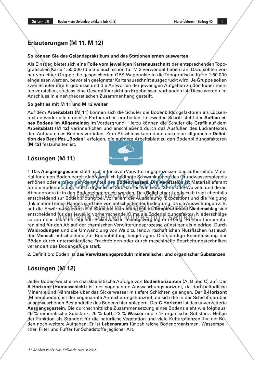 Experimente zum Thema Boden: Geländepraktikum Preview 18