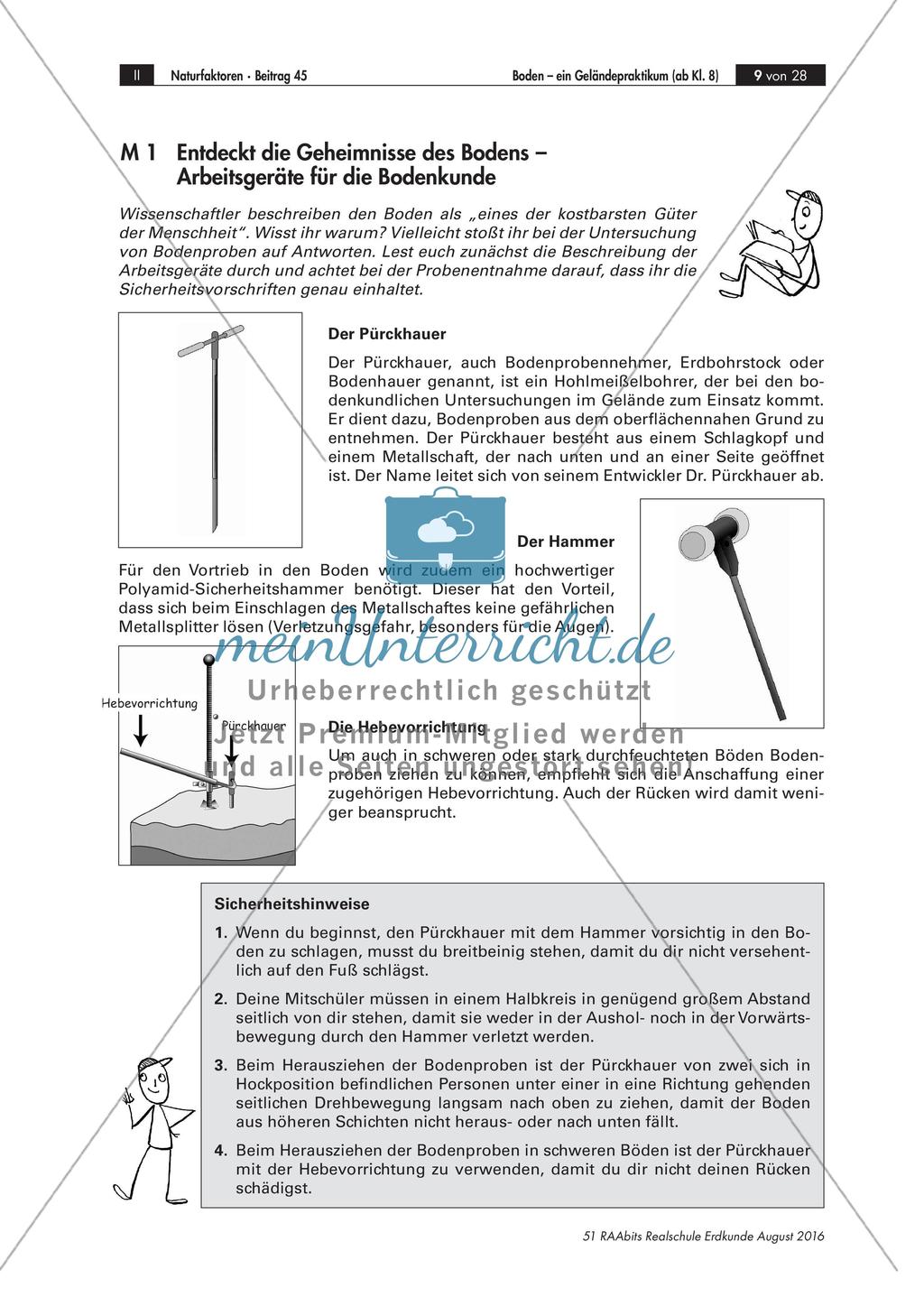 Experimente zum Thema Boden: Geländepraktikum Preview 1