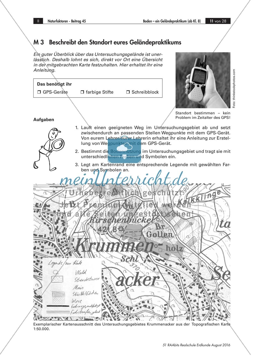 Experimente zum Thema Boden: Geländepraktikum Preview 3