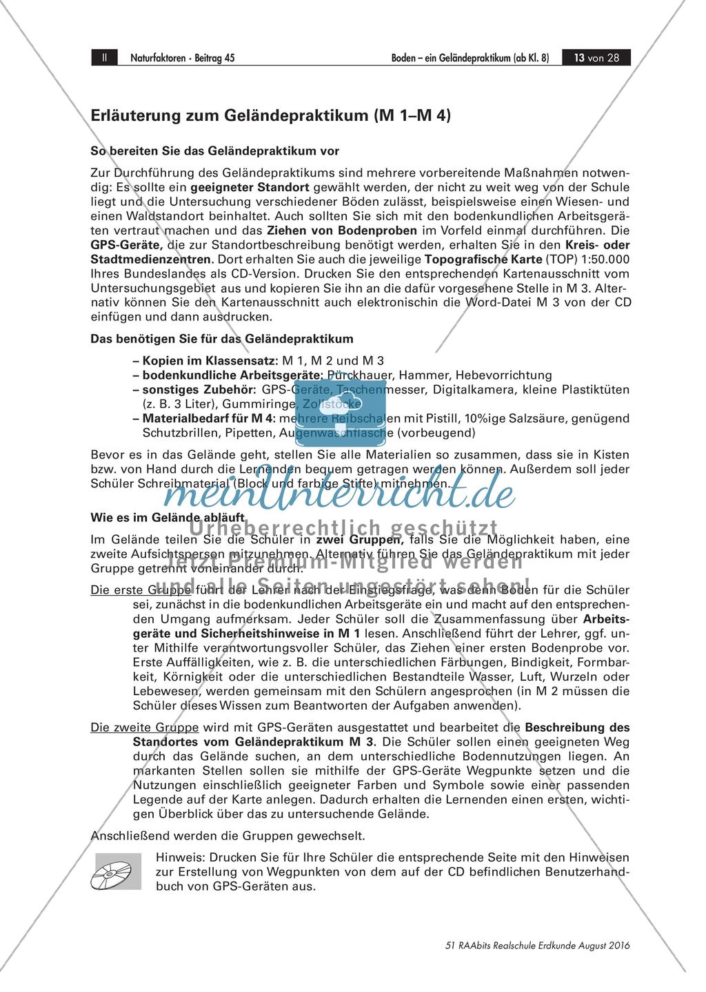 Experimente zum Thema Boden: Geländepraktikum Preview 5