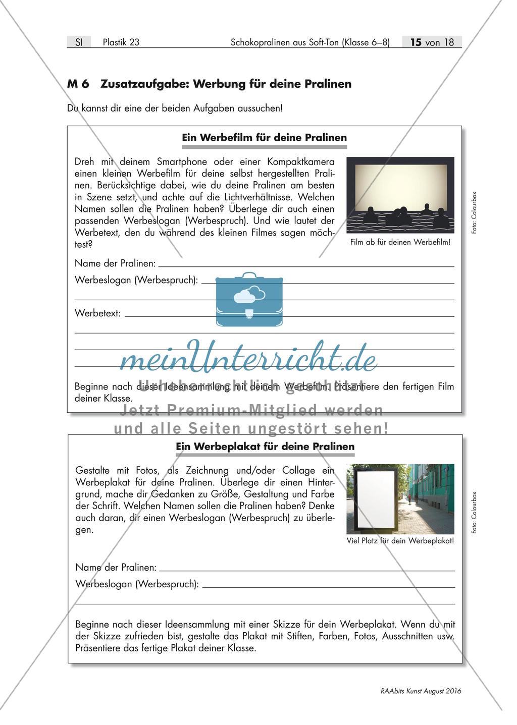 Design und Plastik: Schokopralinen aus Soft-Ton Preview 10